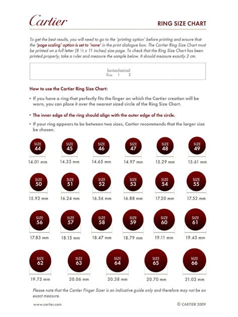 cartier ring sizing guide|cartier rings size chart.